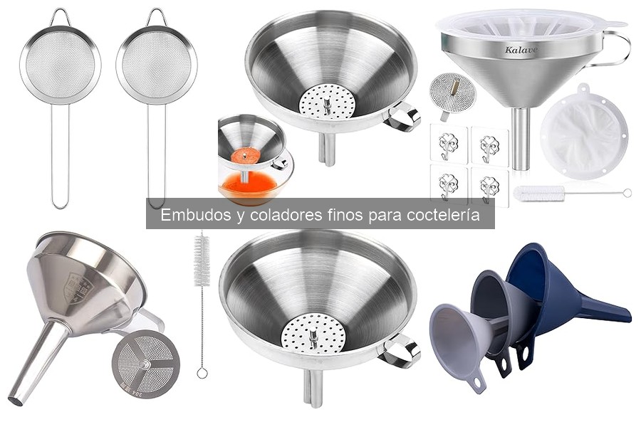 Alternativas a embudos y coladores finos para coctelería
