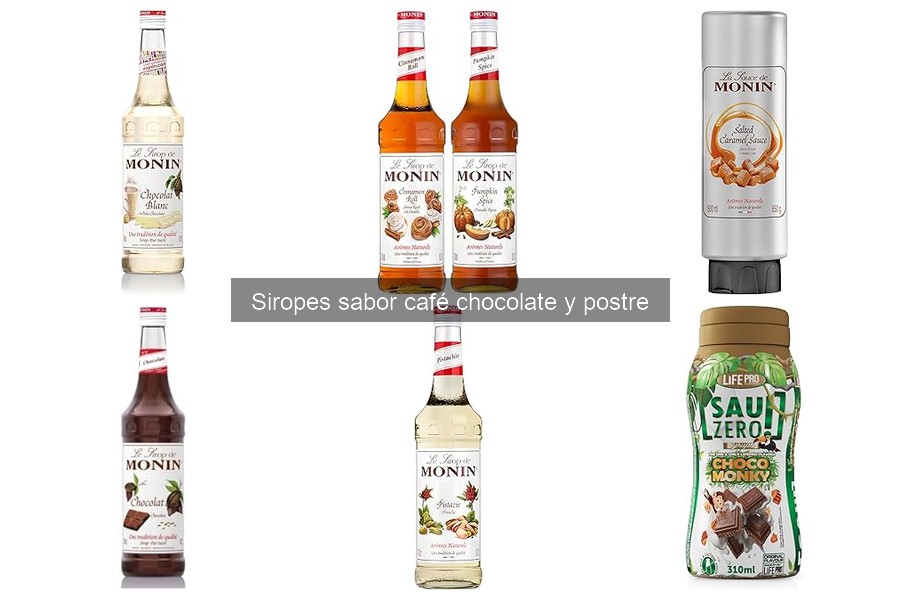 Alternativas a los siropes sabor café, chocolate y postre