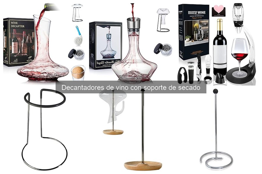 Alternativas al decantador de vino con soporte de secado