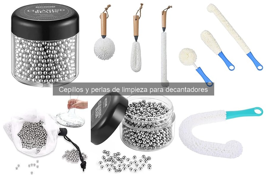 Cómo usar cepillos y perlas de limpieza en decantadores