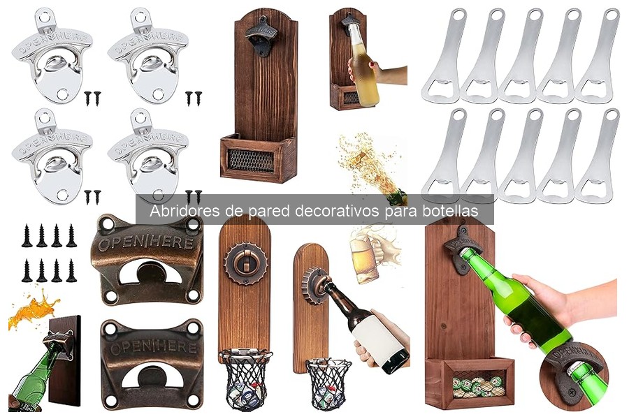 Comparativa de abridores de pared decorativos para botellas