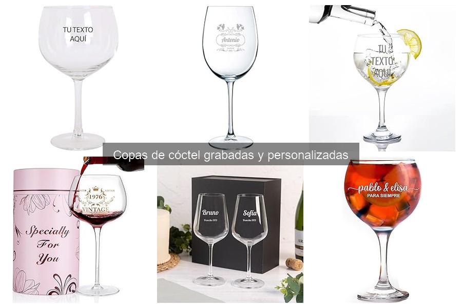 Comparativa de copas de cóctel personalizadas y grabadas