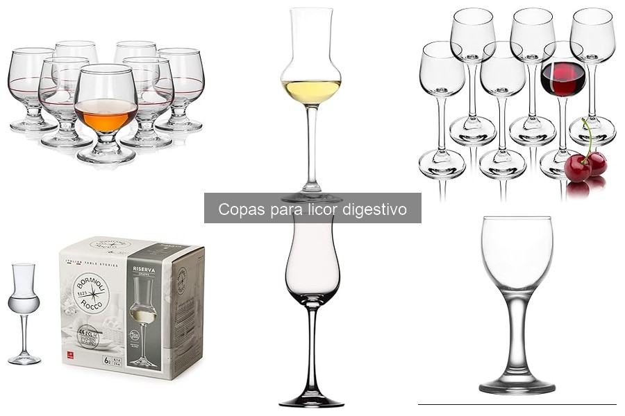 Comparativa de copas para licor digestivo y otras copas