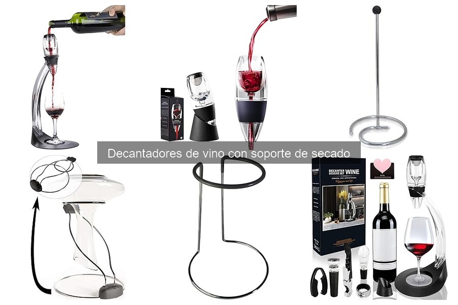 Comparativa de decantadores de vino con soporte de secado