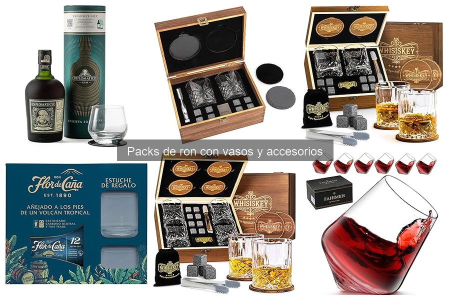 Comparativa de Packs de Ron con Vasos y Accesorios