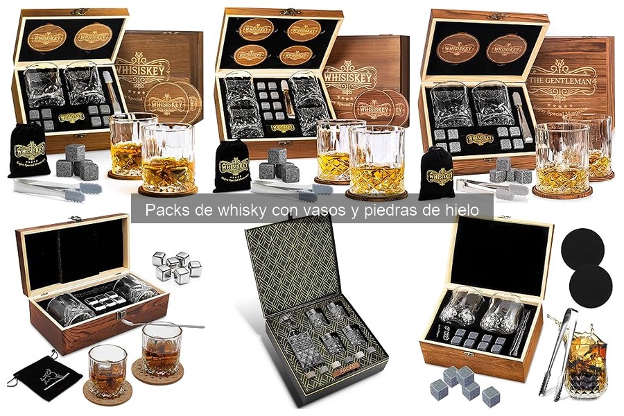 Comparativa de precios: Packs de whisky con vasos y hielo