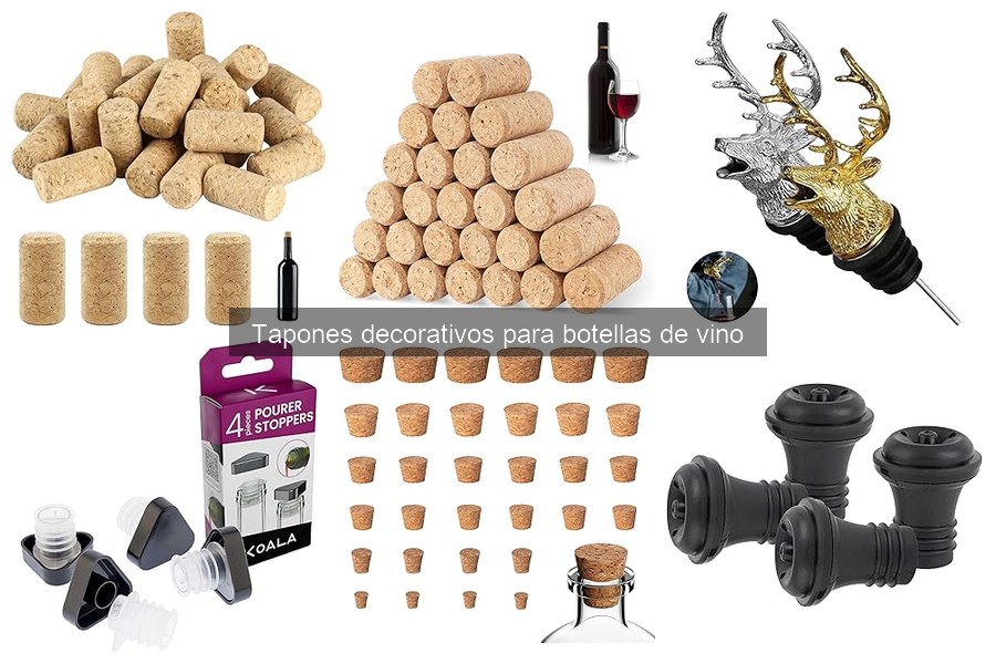 Comparativa de tapones decorativos para botellas de vino