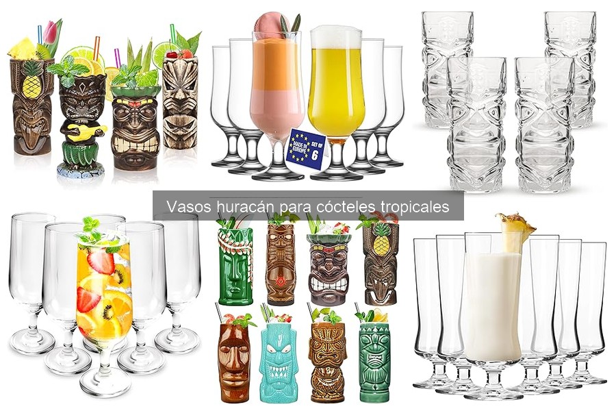 Comparativa de vasos huracán y otros vasos de cóctel