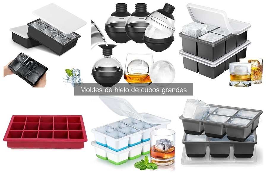 Diferentes tipos de moldes de hielo de cubos grandes