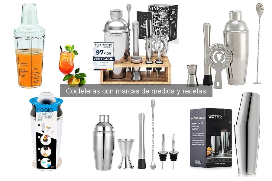 Dónde comprar cocteleras con marcas de medida y recetas
