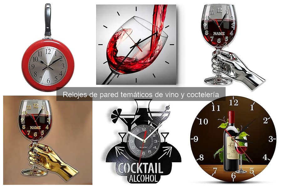 Dónde comprar relojes de pared temáticos de vino y coctelería