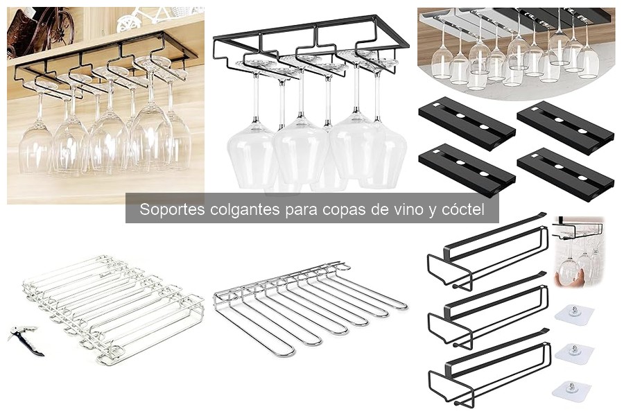 Dónde comprar soportes colgantes para copas de vino y cóctel