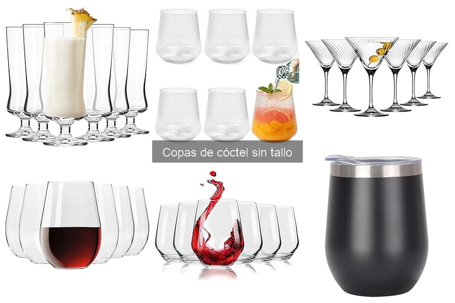 ** Estilos de decoración para cócteles en copas sin tallo