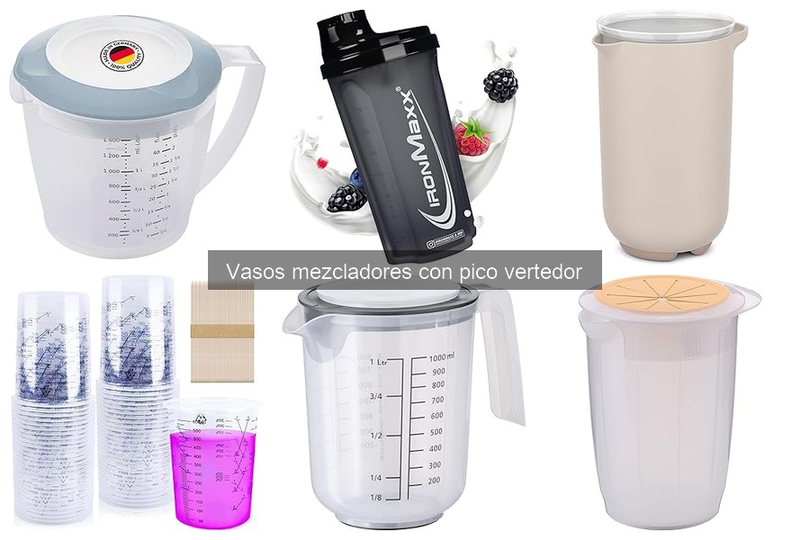 Estilos de vasos mezcladores con pico vertedor para coctelería