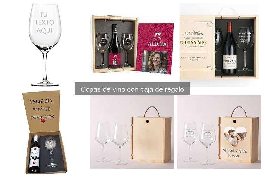 Mejores copas de vino con caja de regalo para regalar