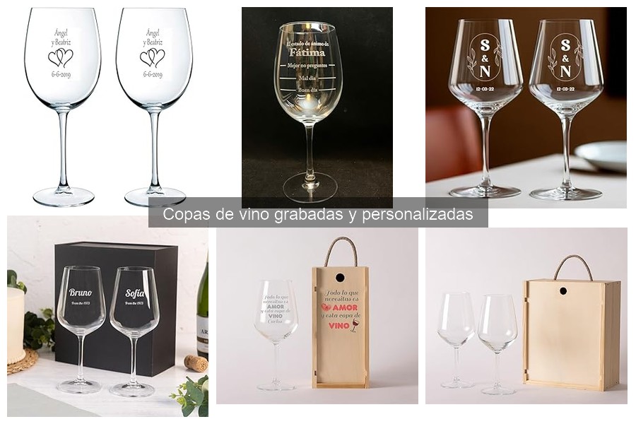 Mejores diseños de copas de vino grabadas para personalizar
