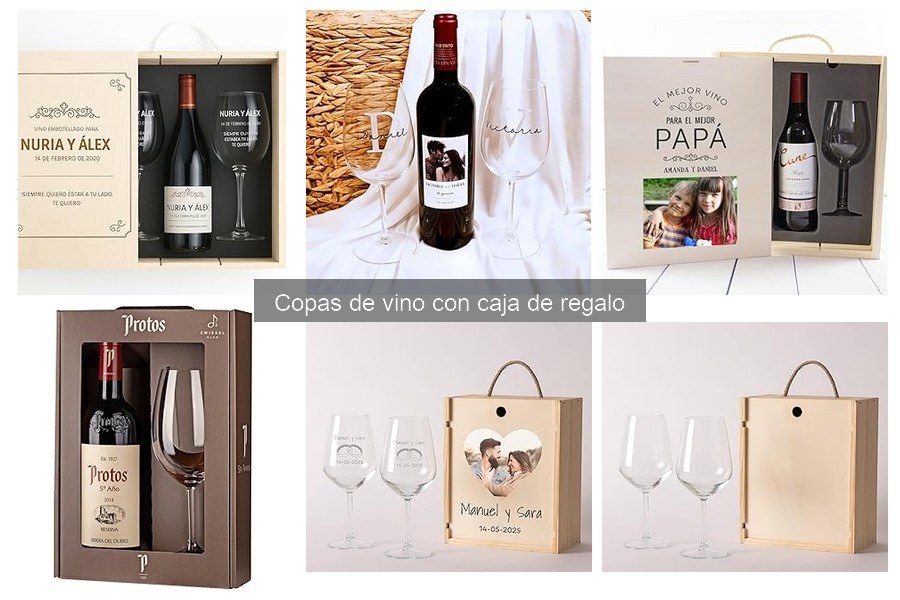 Mejores materiales para copas de vino en caja de regalo