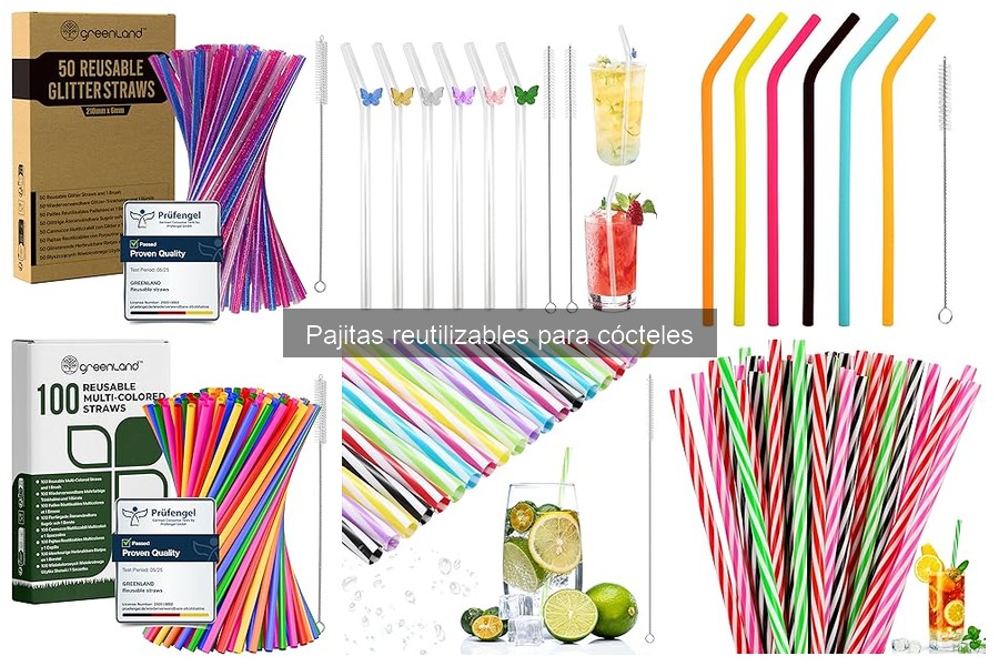 Mejores materiales para pajitas reutilizables en cócteles