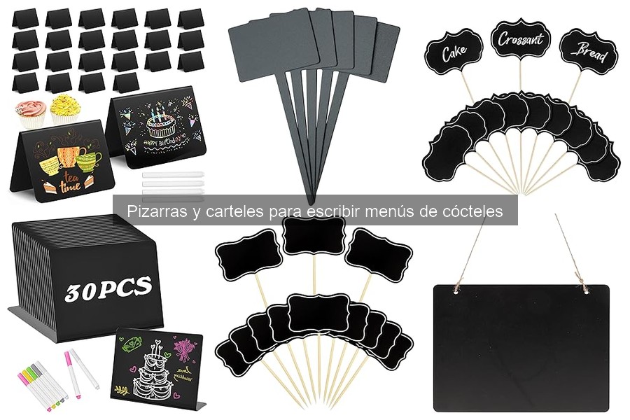 Mejores pizarras para menús de cócteles en eventos en casa