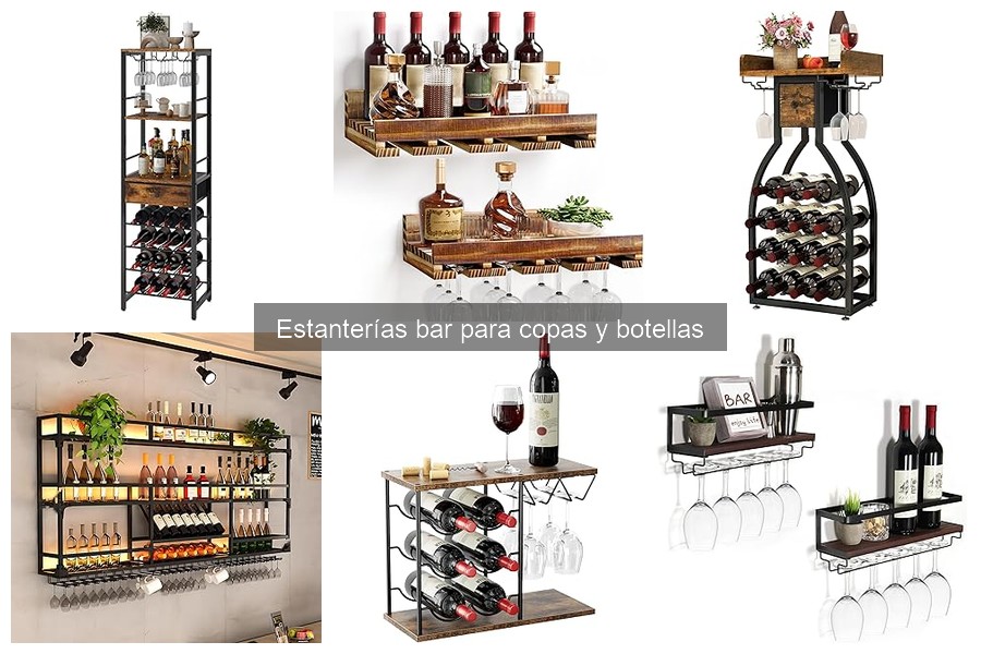 Ofertas imperdibles en estanterías bar para copas y botellas