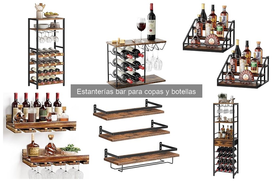 Opiniones sobre las mejores estanterías bar para copas y botellas
