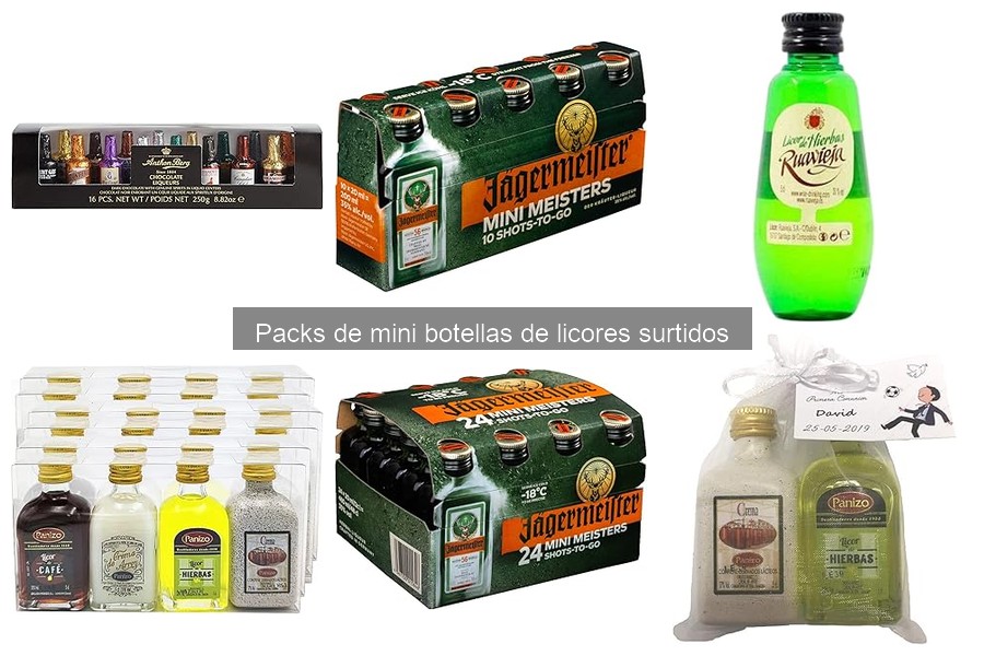 Precios promedio de packs de mini botellas de licores surtidos