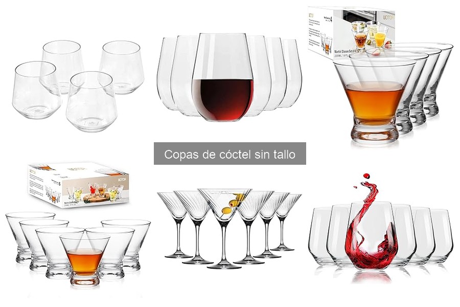 ¿Qué son las copas de cóctel sin tallo? Características y usos