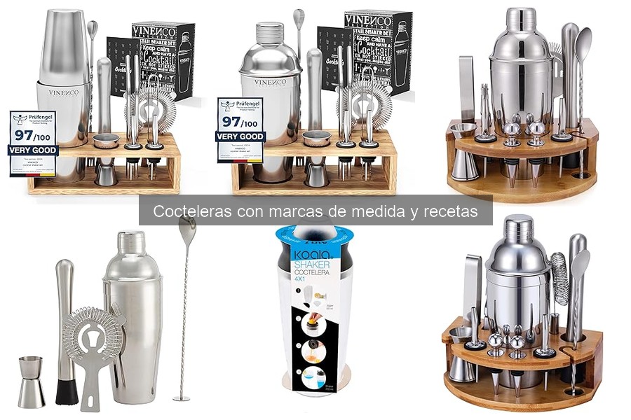 Recetas de cócteles fáciles con cocteleras y marcas de medida
