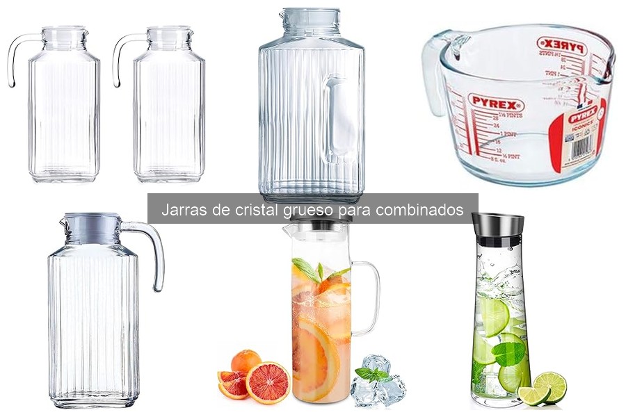 Tamaños populares de jarras de cristal grueso para combinados