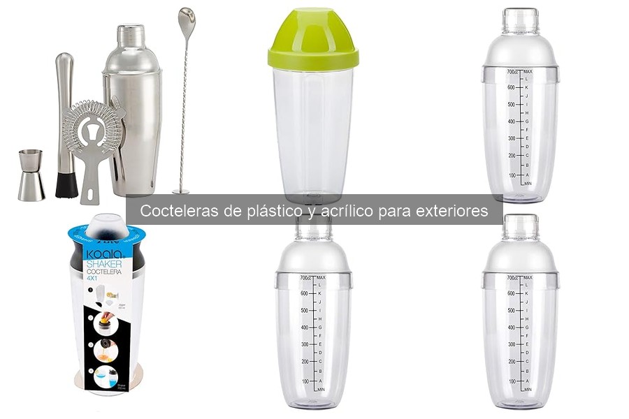 Tipos de cocteleras de plástico y acrílico para exteriores