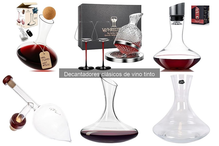 Tipos de decantadores de vino tinto: estilos y materiales