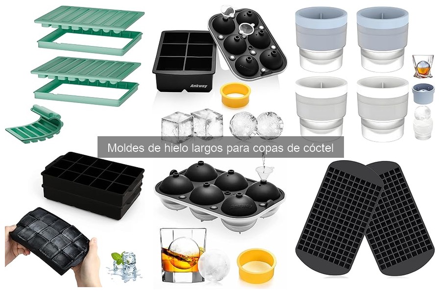 Tipos de moldes de hielo largos para copas de cóctel