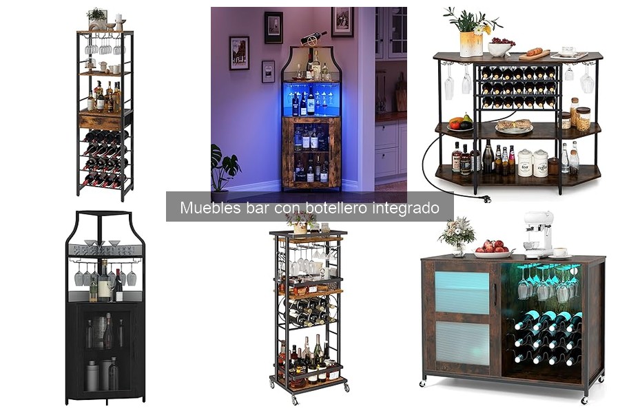 Tipos de muebles bar con botellero integrado para tu hogar