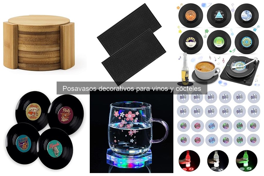 Tipos de posavasos decorativos para vinos y cócteles