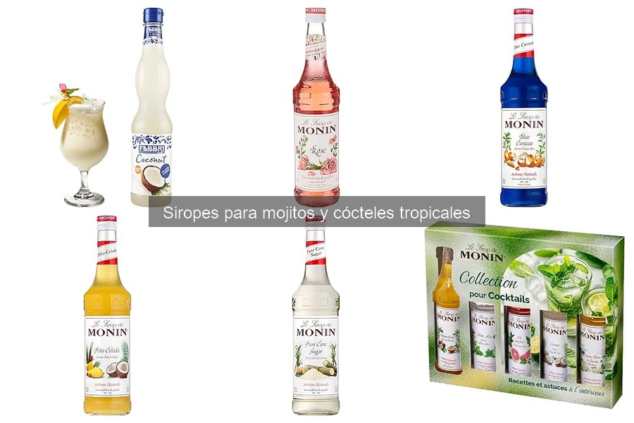 Tipos de siropes para cócteles tropicales