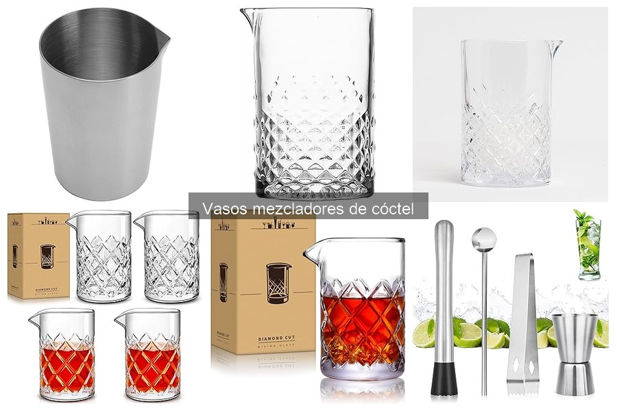 Tipos de vasos mezcladores de cócteles para tu bar en casa