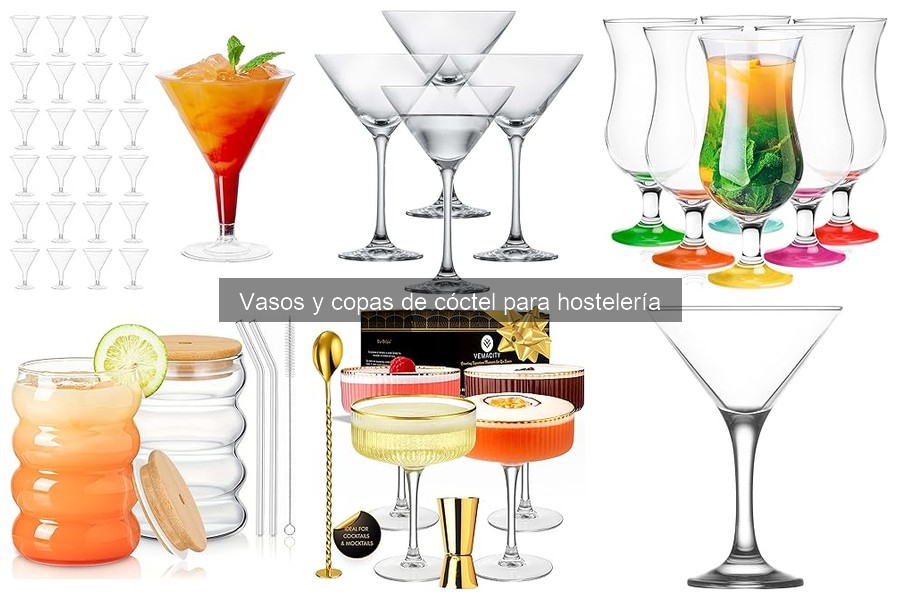 Tipos de vasos y copas de cóctel para hostelería