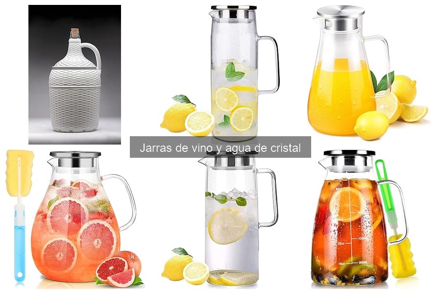 Usos creativos de jarras de vino y agua de cristal